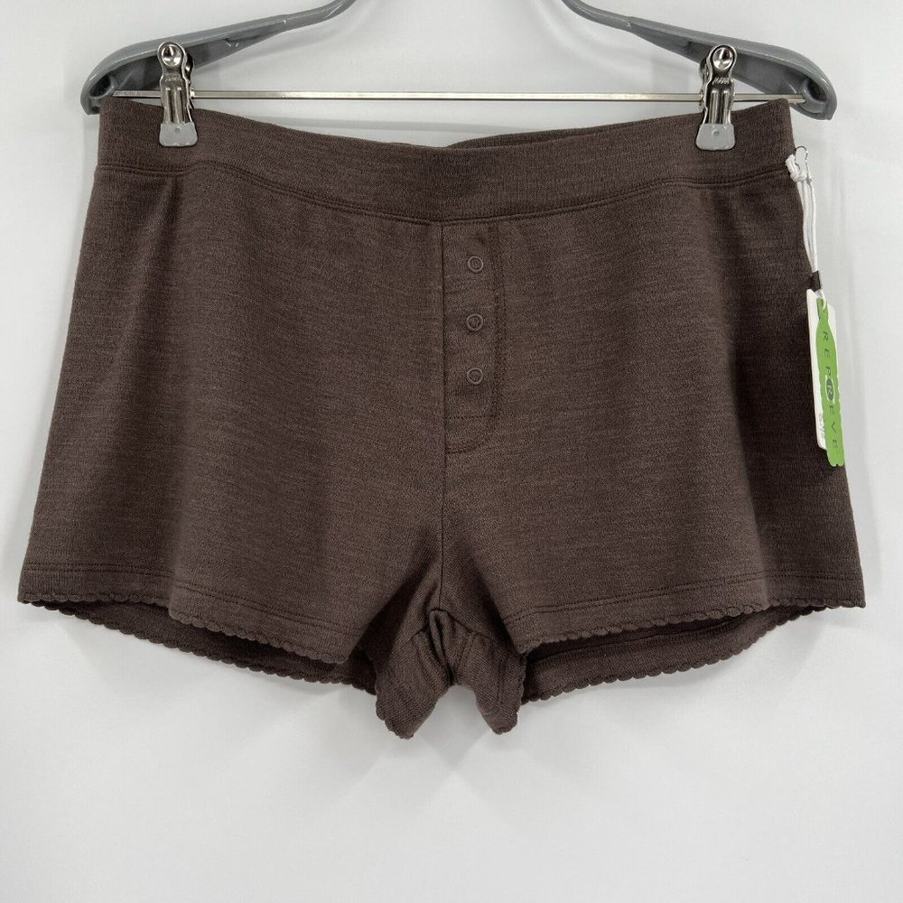 PJ Salvage Borrowed from the Boys Knit Pajama Shorts sz S Cocoa Brown RZBBS NWT